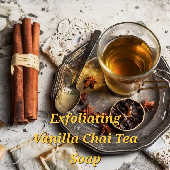 Hand Crafted Exfoliating Vanilla Chai Tea Shea Butter 4oz Bar - Picture 3 of 4